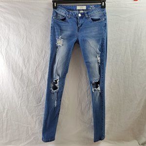 Skinny Coupe Etroite Destroyed Jeans Womens Size 1